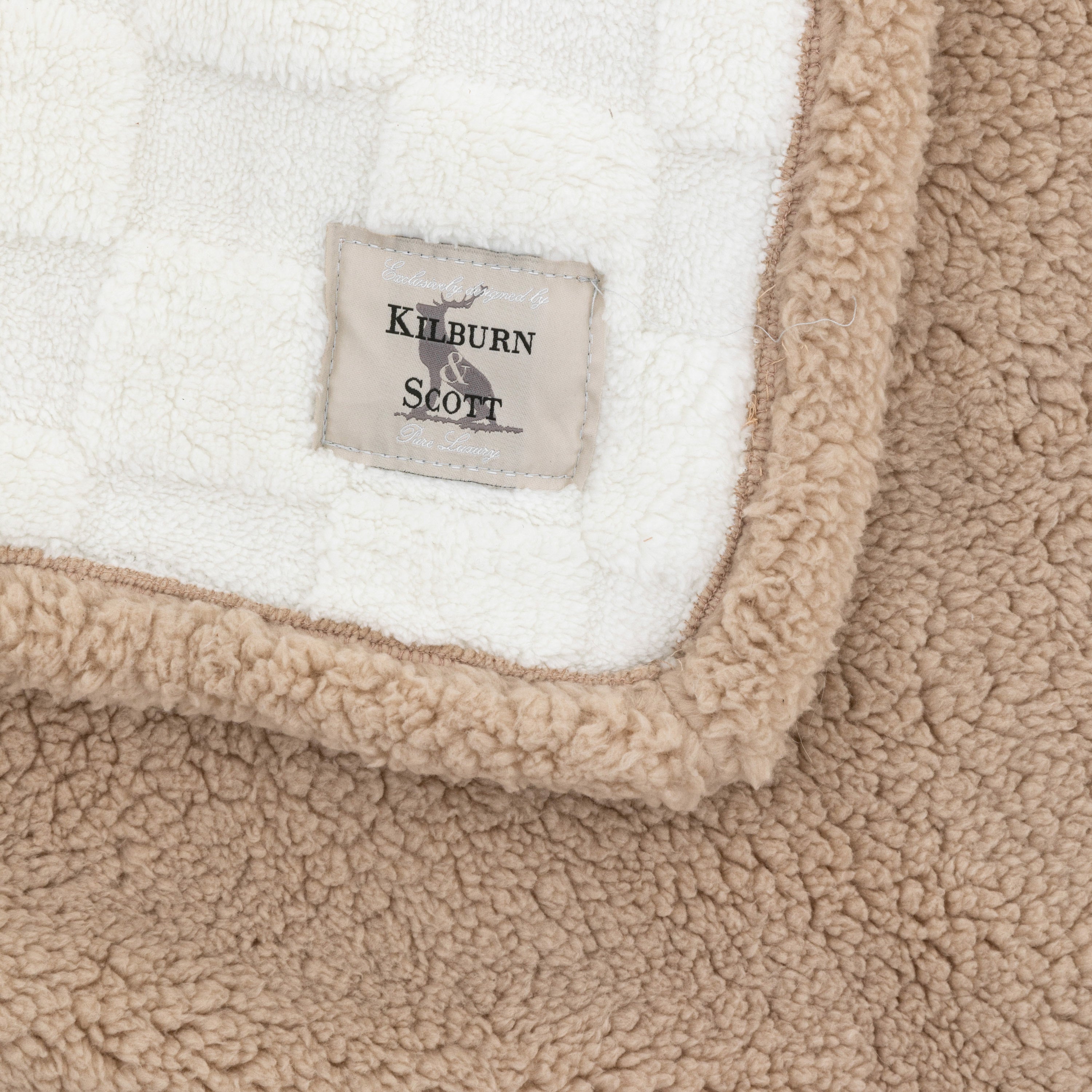 Barren Checked Sherpa Cream Throw